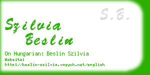 szilvia beslin business card